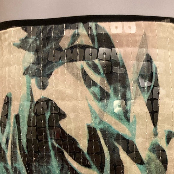 H&M tropical pattern sequined pencil skirt size 2 - Picture 3 of 6